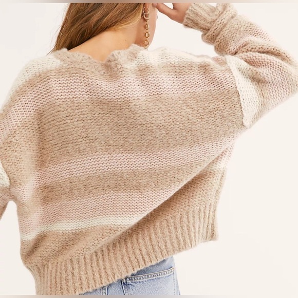 Free People Dreamland Cardigan Chunky Knit Striped Sweater – Size XS - Picture 2 of 8